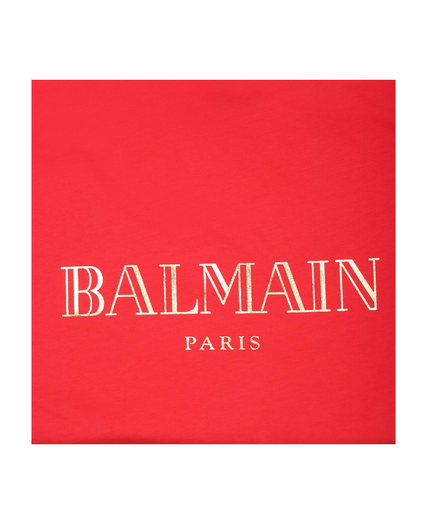 Balmain Red Blanket For Babykids With Logo - Red