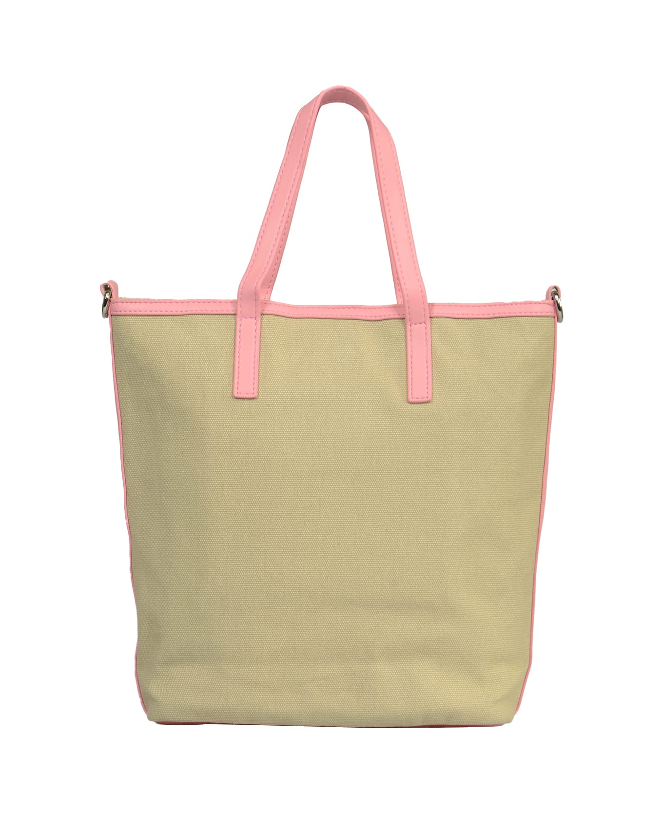 MSGM Logo Small Shopping Tote - Pink/Yellow