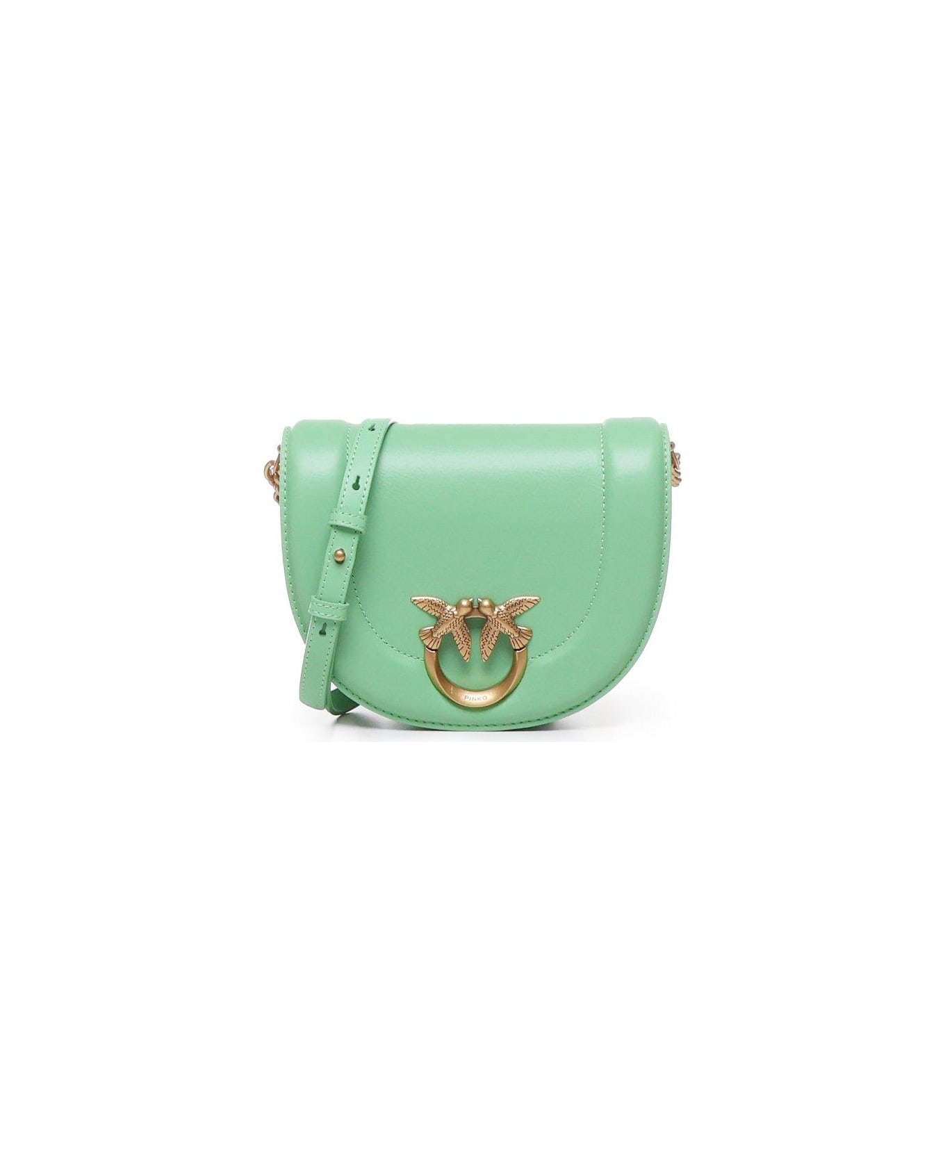 Pinko Mini Love Round Click Crossbody Bag - Verde menta-antique gold トートバッグ