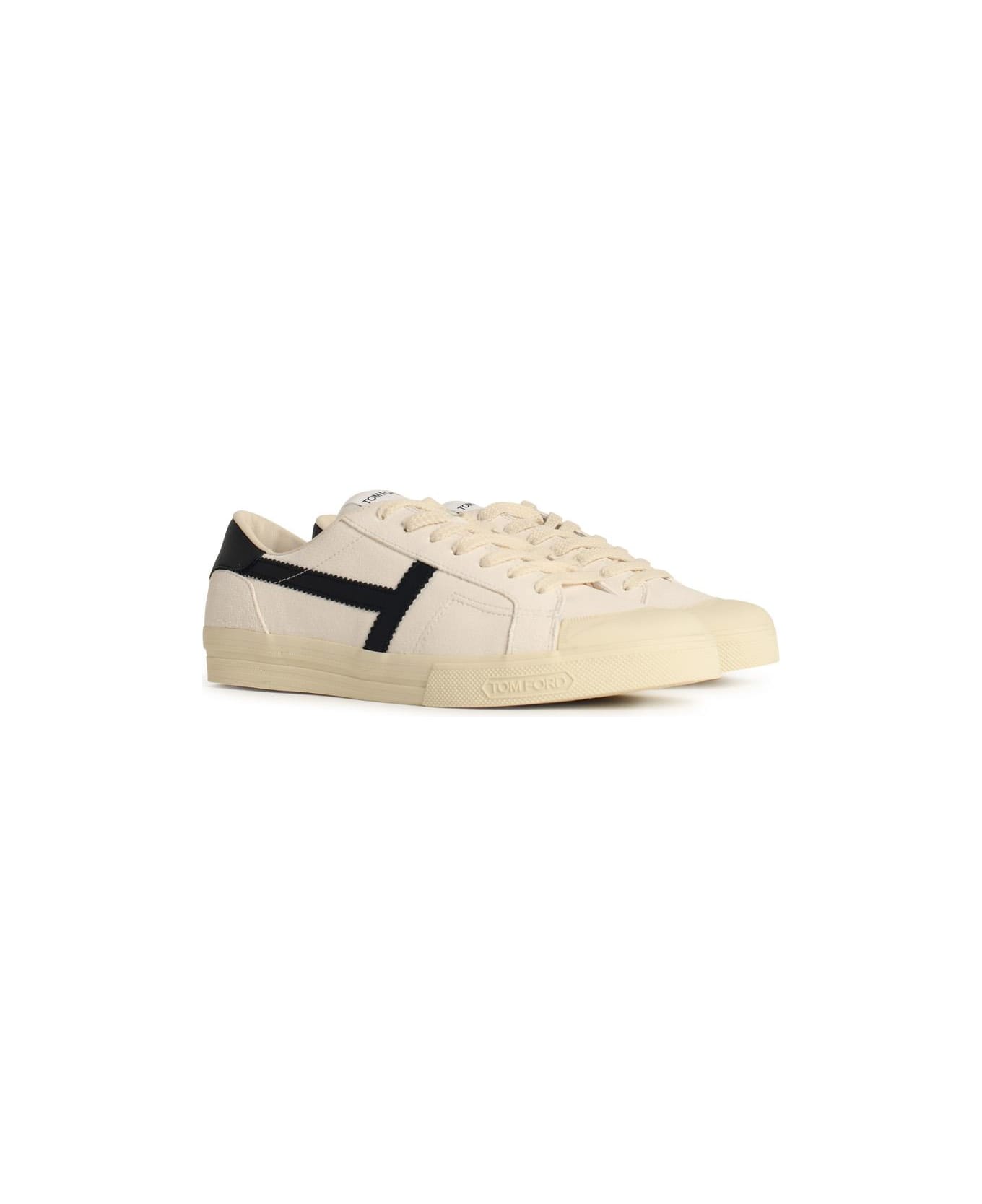 Tom Ford White Leather Sneakers - White