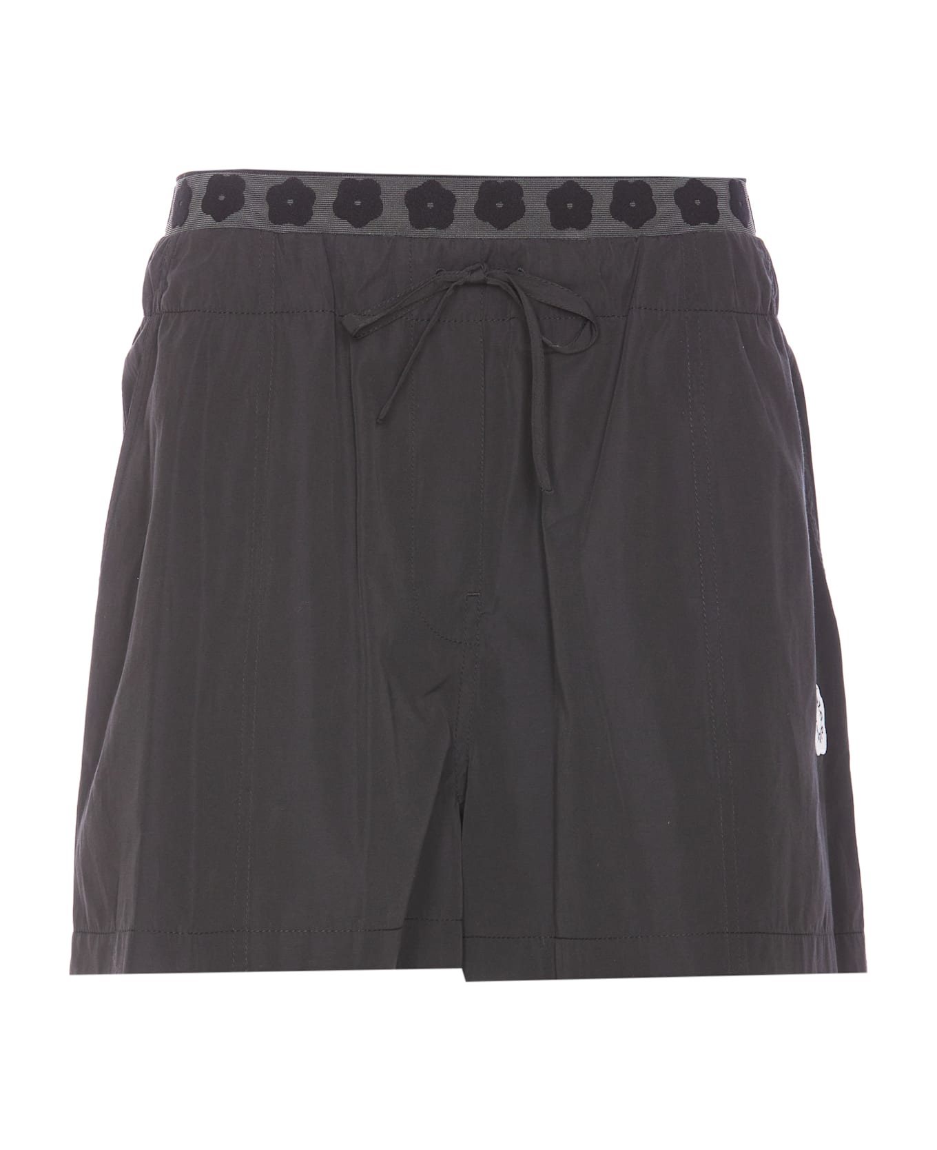 Kenzo Happy Tiger Embroidered Shorts - BLACK