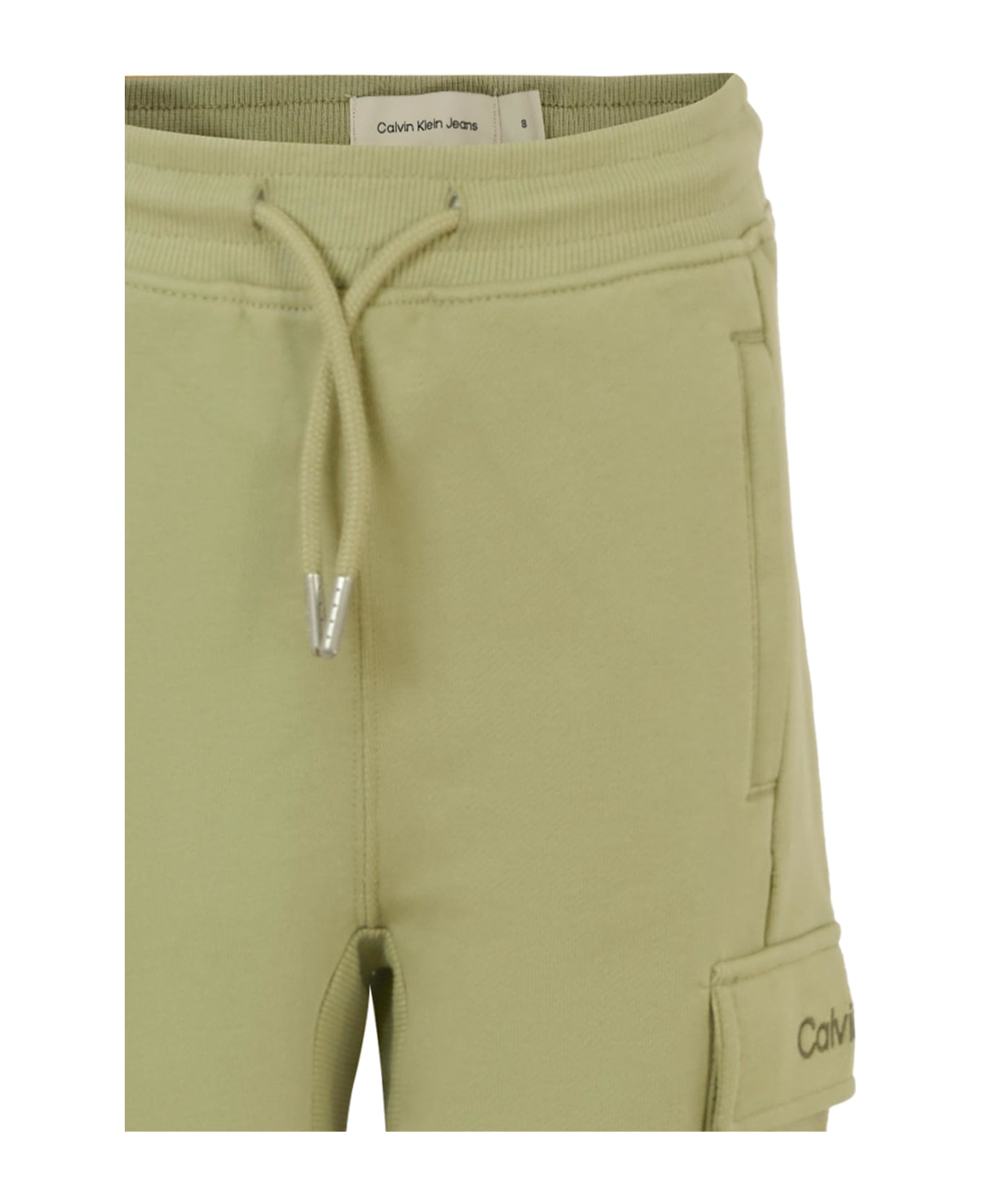 Calvin Klein Green Trousers For Kids With Logo - Green