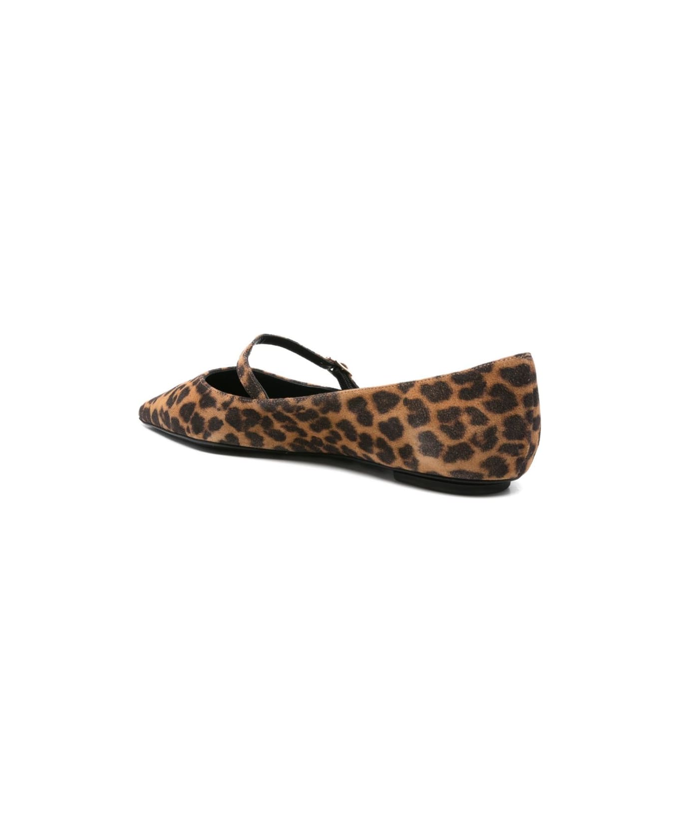 Stuart Weitzman Brown Leopard Print Ballerina Flat - Brown フラットシューズ