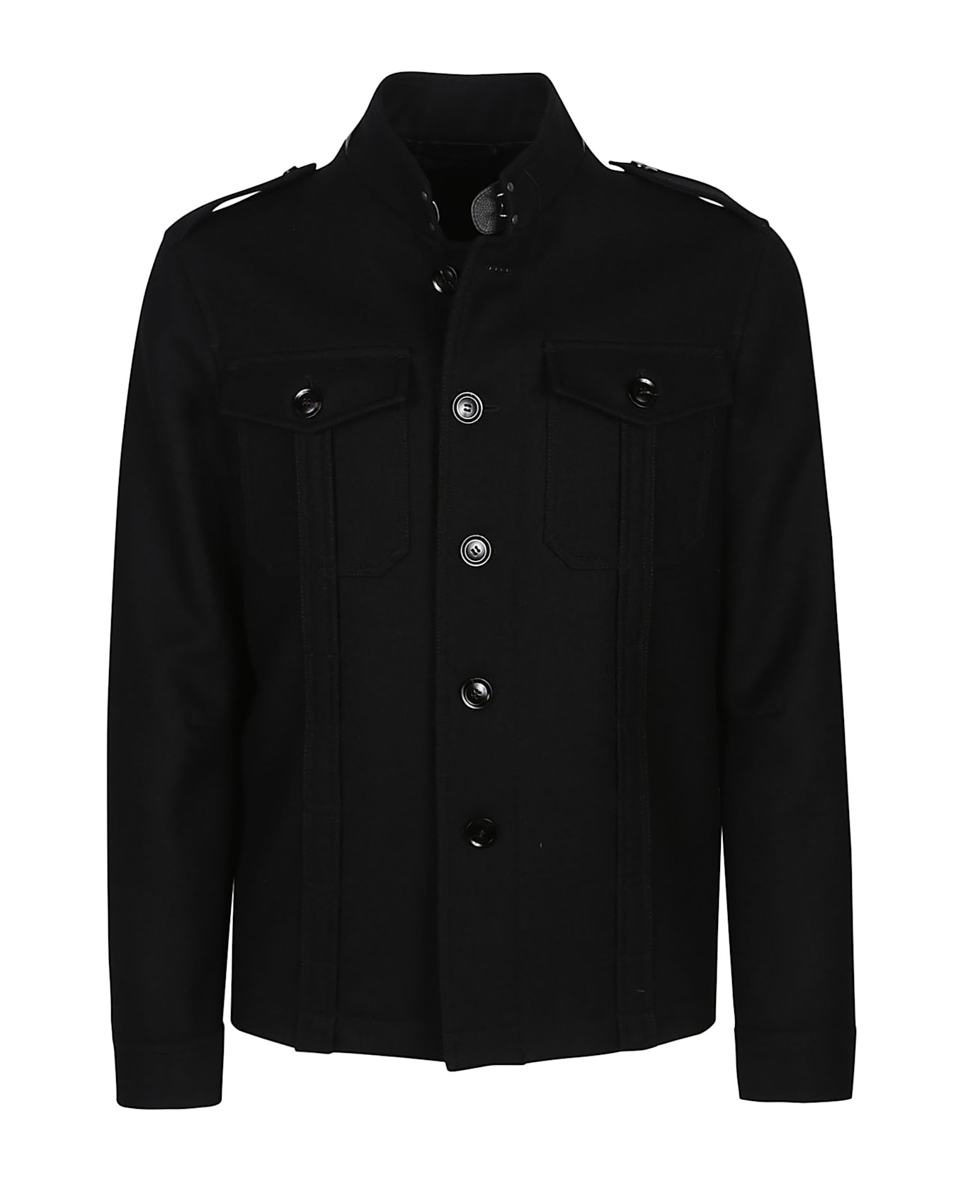 Tom Ford Stand Collar Overshirt - Black