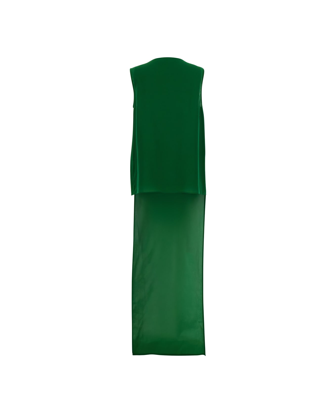 Parosh Green Blouse With Ruffled Details In Silk Woman - Green