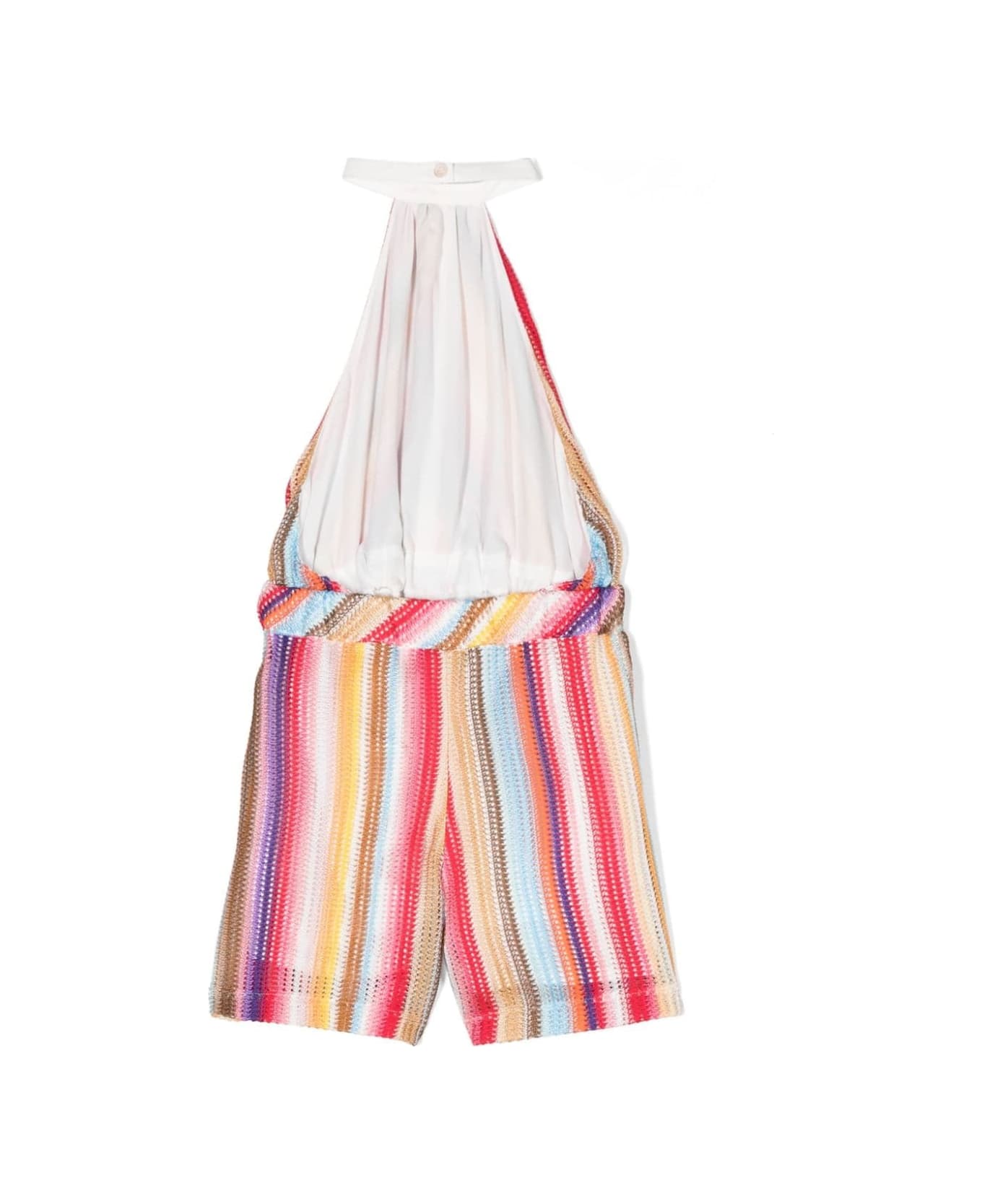 Missoni Kids Multicoloured Striped Knitted Short Jumpsuit - Multicolour