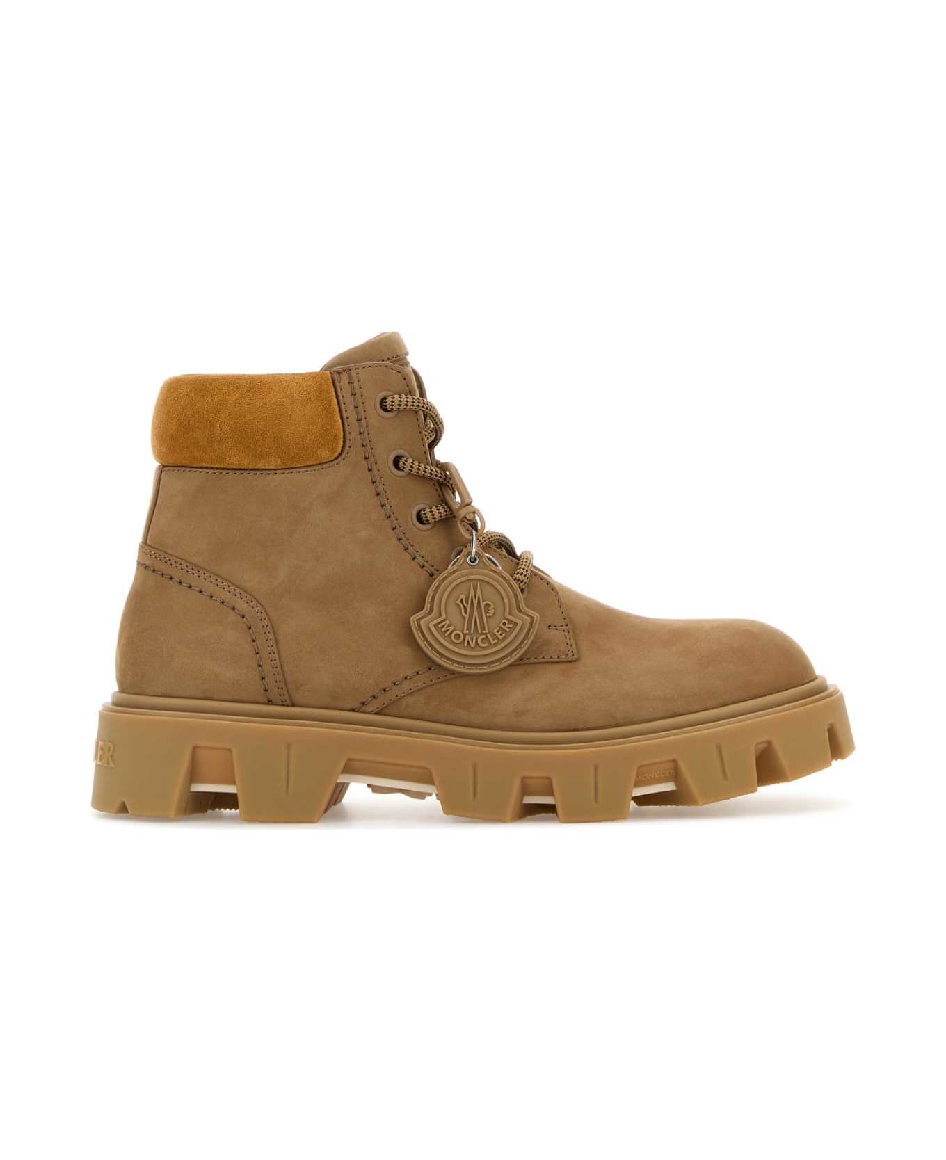 Moncler Camel Suede Peak City Ankle Boots - 235