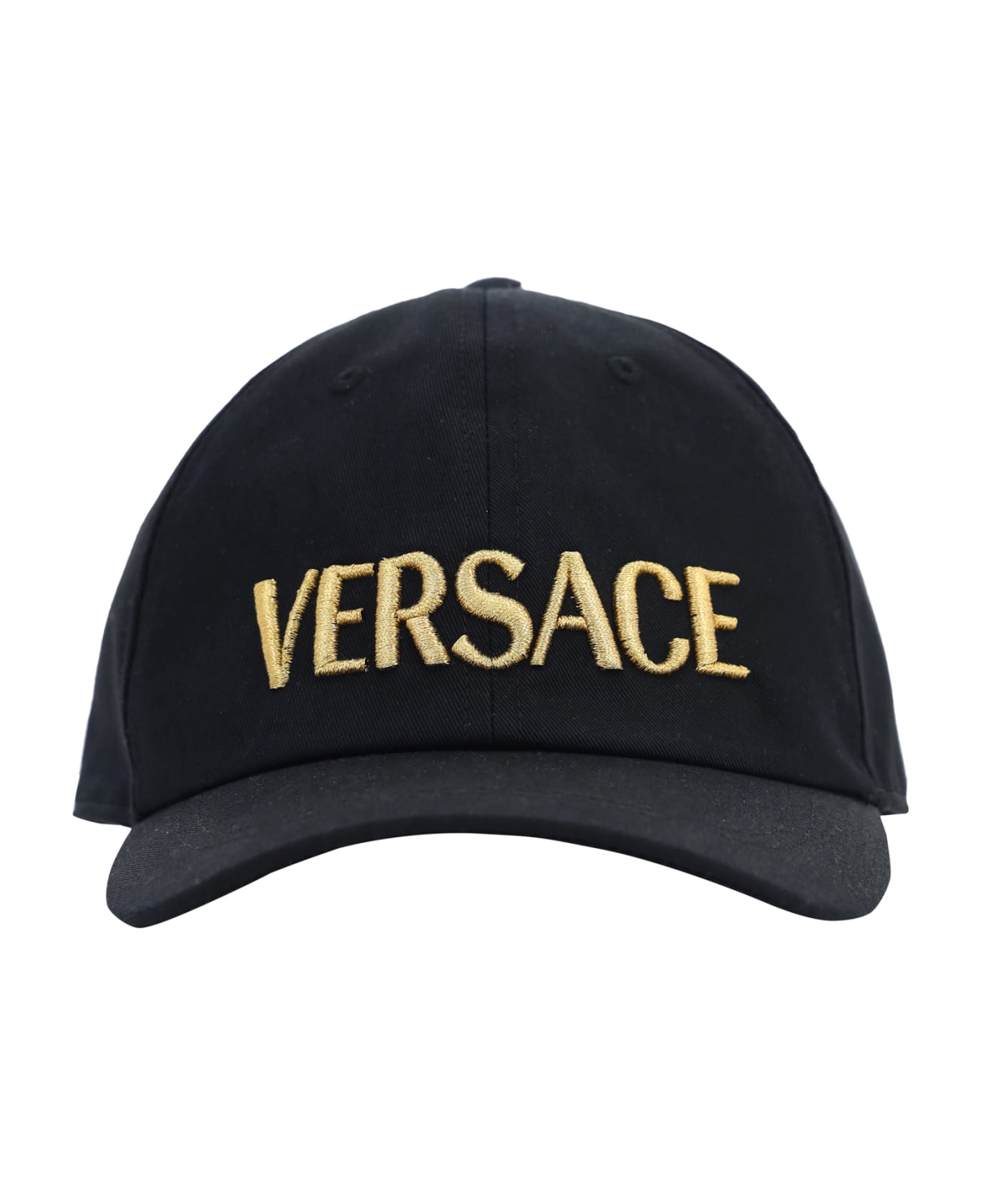 Versace Black Cotton Hat - Nero+oro