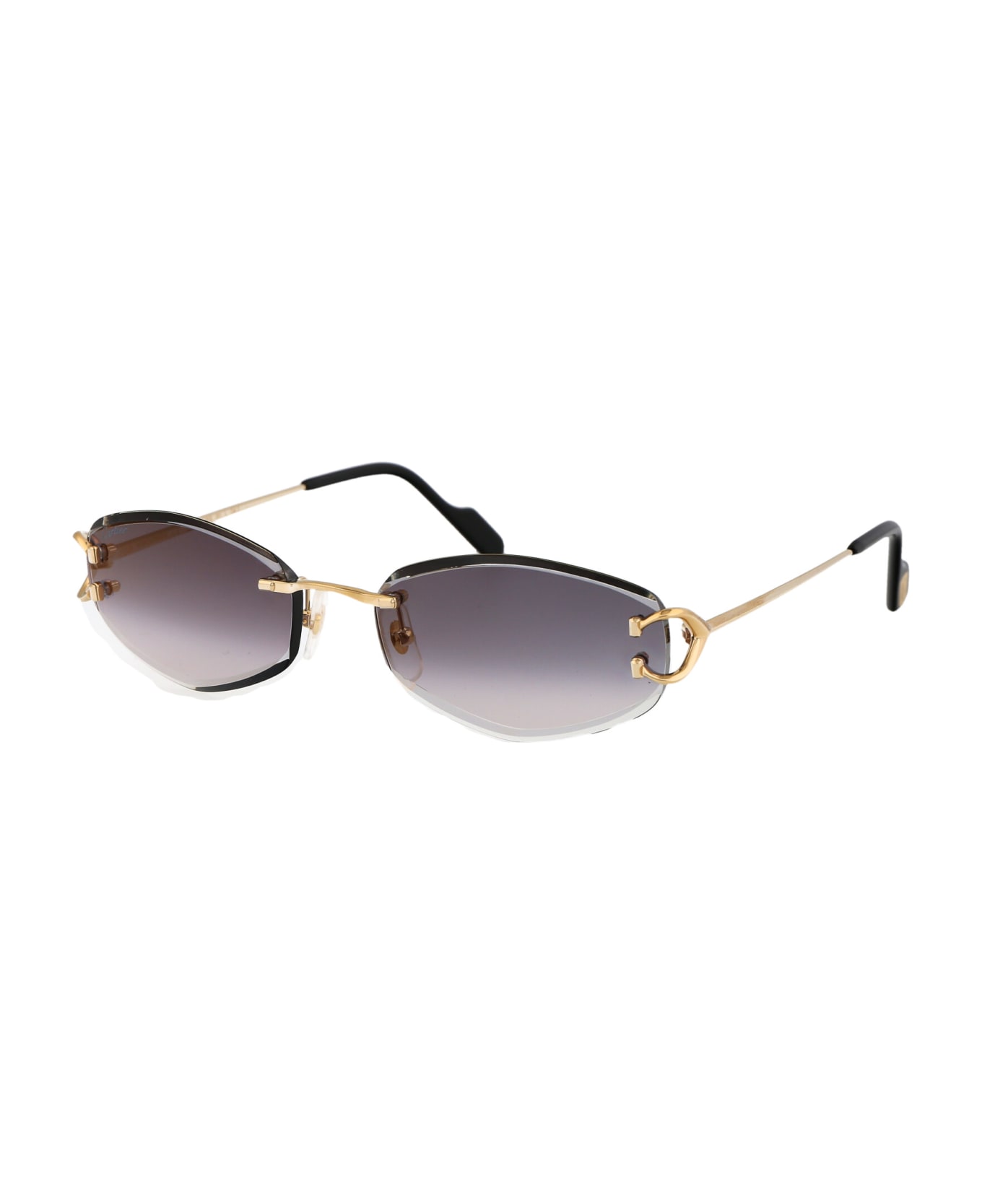 Cartier Eyewear Ct0467s Sunglasses - 001 GOLD GOLD GREY サングラス