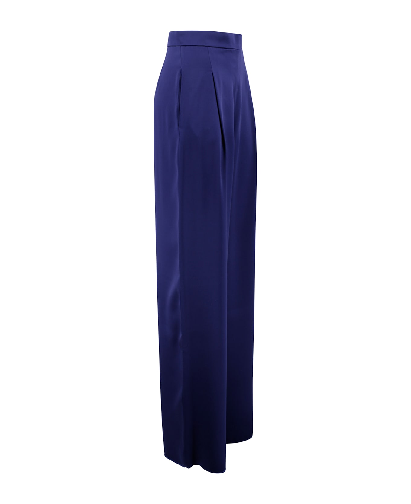 Max Mara Studio Fluid Pants In Envers Satin Max Mara Studio - Blue