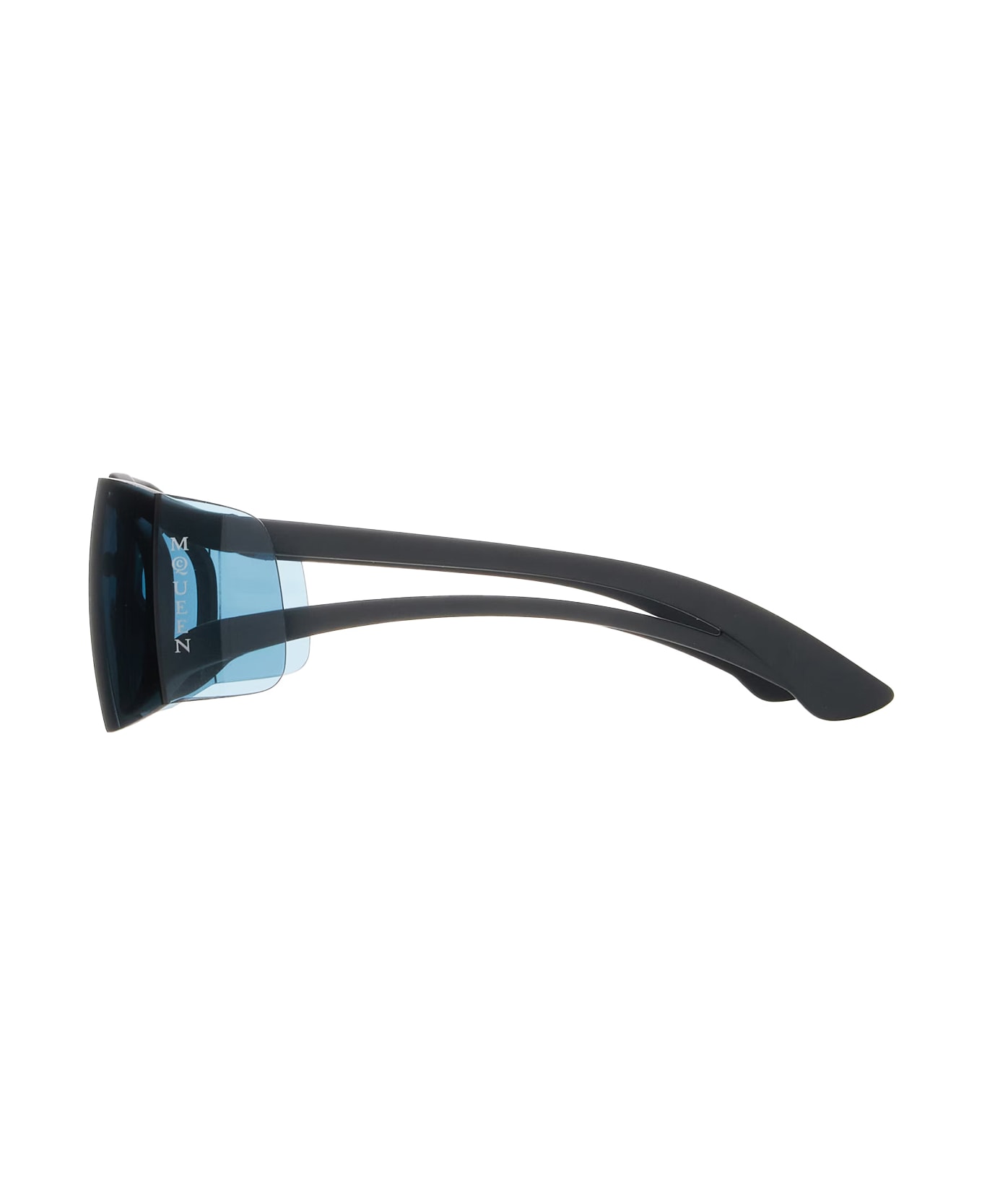 Alexander McQueen Two-tone Sunglasses In Black/blue - Blue