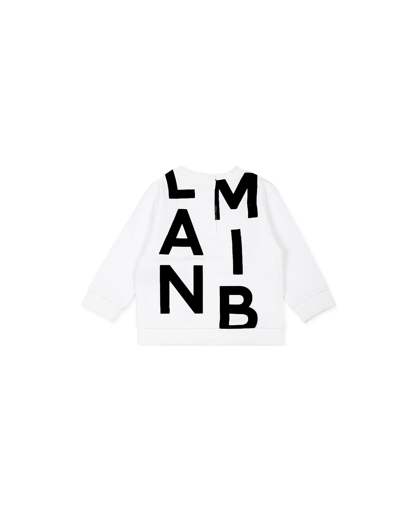 Balmain White Sweatshirt For Babykids With Logo - White