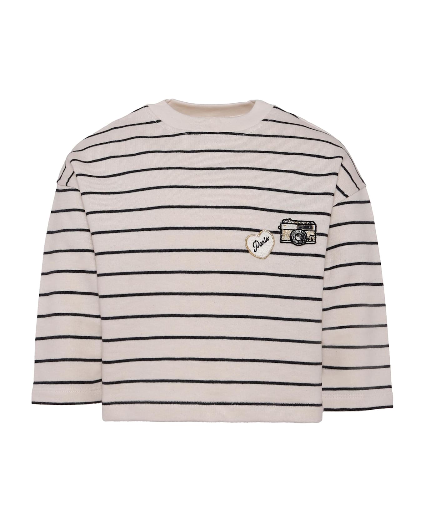 Bonpoint Ivory Sweatshirt For Girl With Camera - Ivory