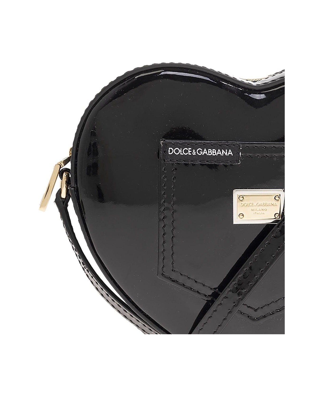 Dolce & Gabbana Heart Zipped Shoulder Bag - Nero