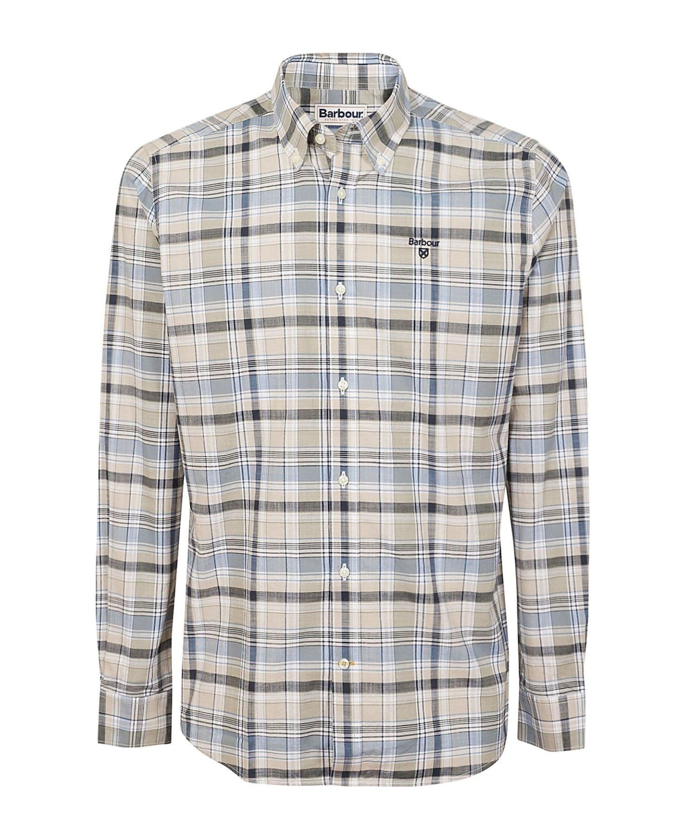 Barbour Logo Detailed Checked Shirt - Stone