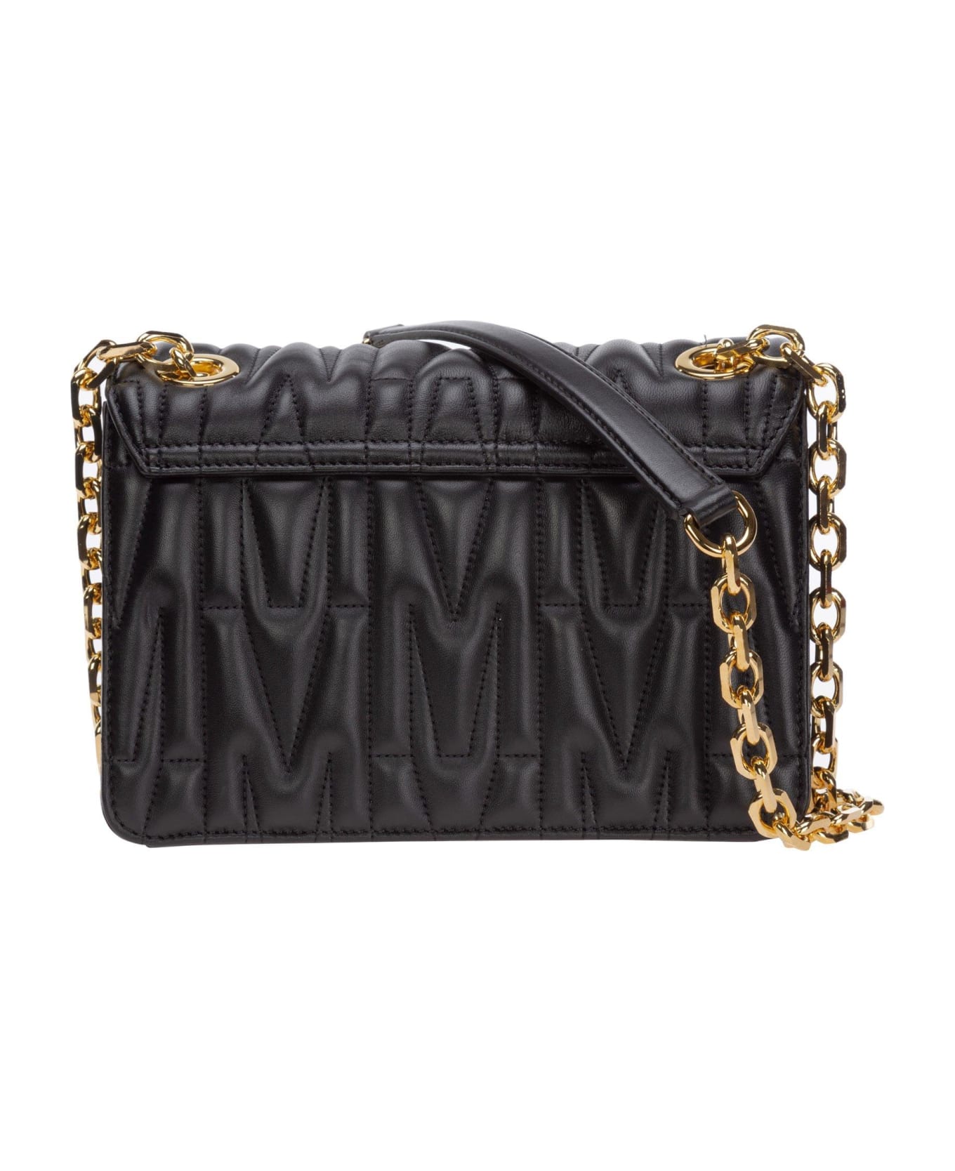 Moschino Logo Plaque Quilted Shoulder Bag - 1555