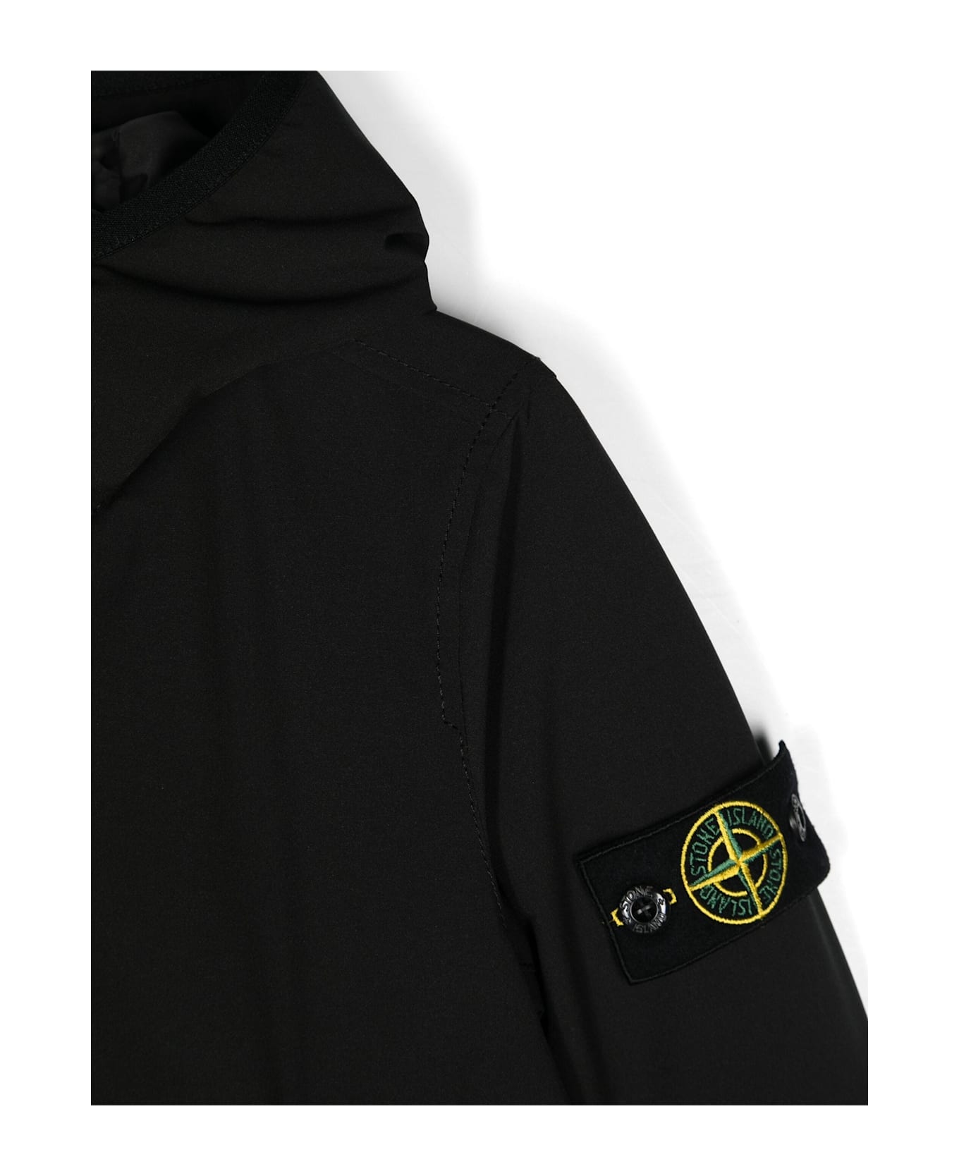 Stone Island Junior Black Hooded Jacket - Black