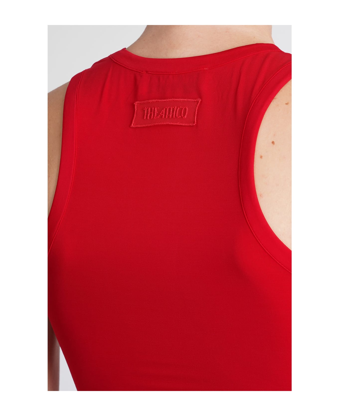 The Attico Tank Top In Red Polyamide Polyester - red