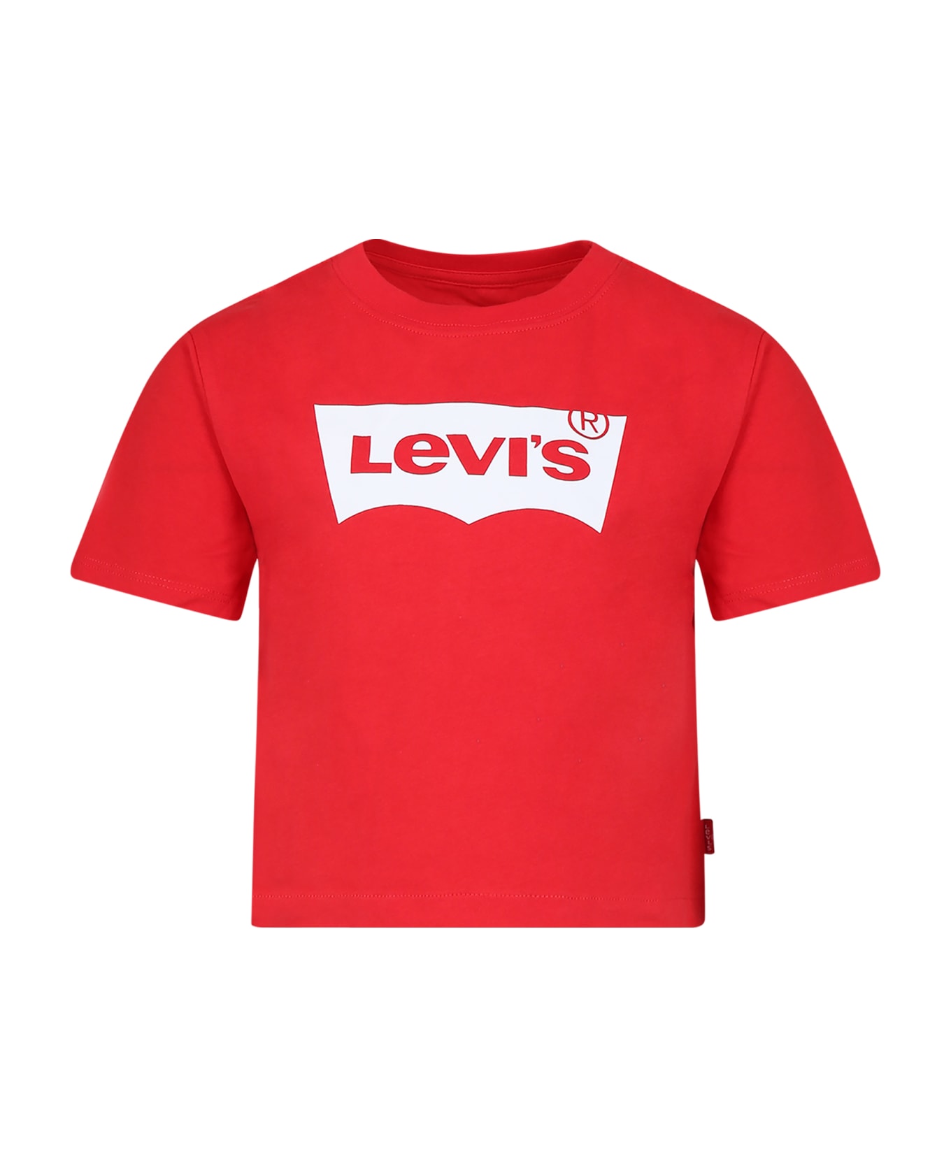 Levi's Red T-shirt For Girl With Logo - Red Tシャツ＆ポロシャツ
