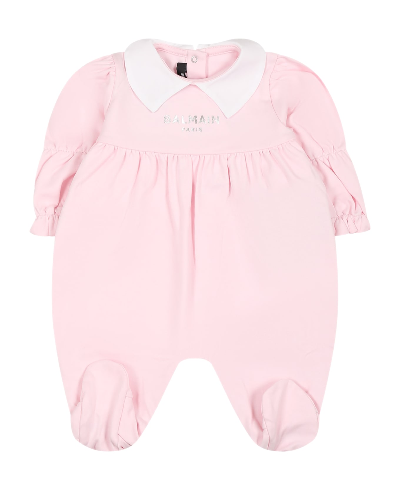 Balmain Pink Set For Baby Girl With Logo - Pink