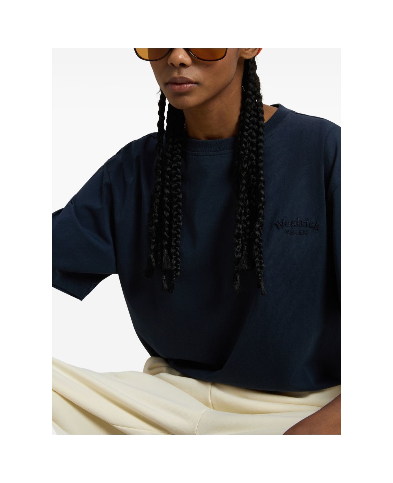 Woolrich Logo Cotton T-shirt - Blue