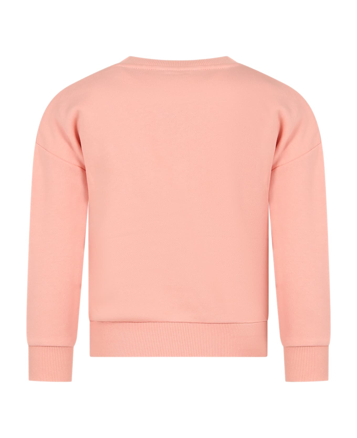 Kenzo Kids Pink Sweathshirt For Girl With Logo - Pink