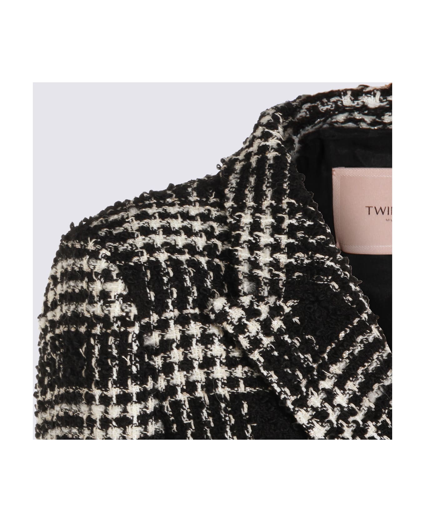 TwinSet Black Blazer - BIG CHECK NERO/NEVE
