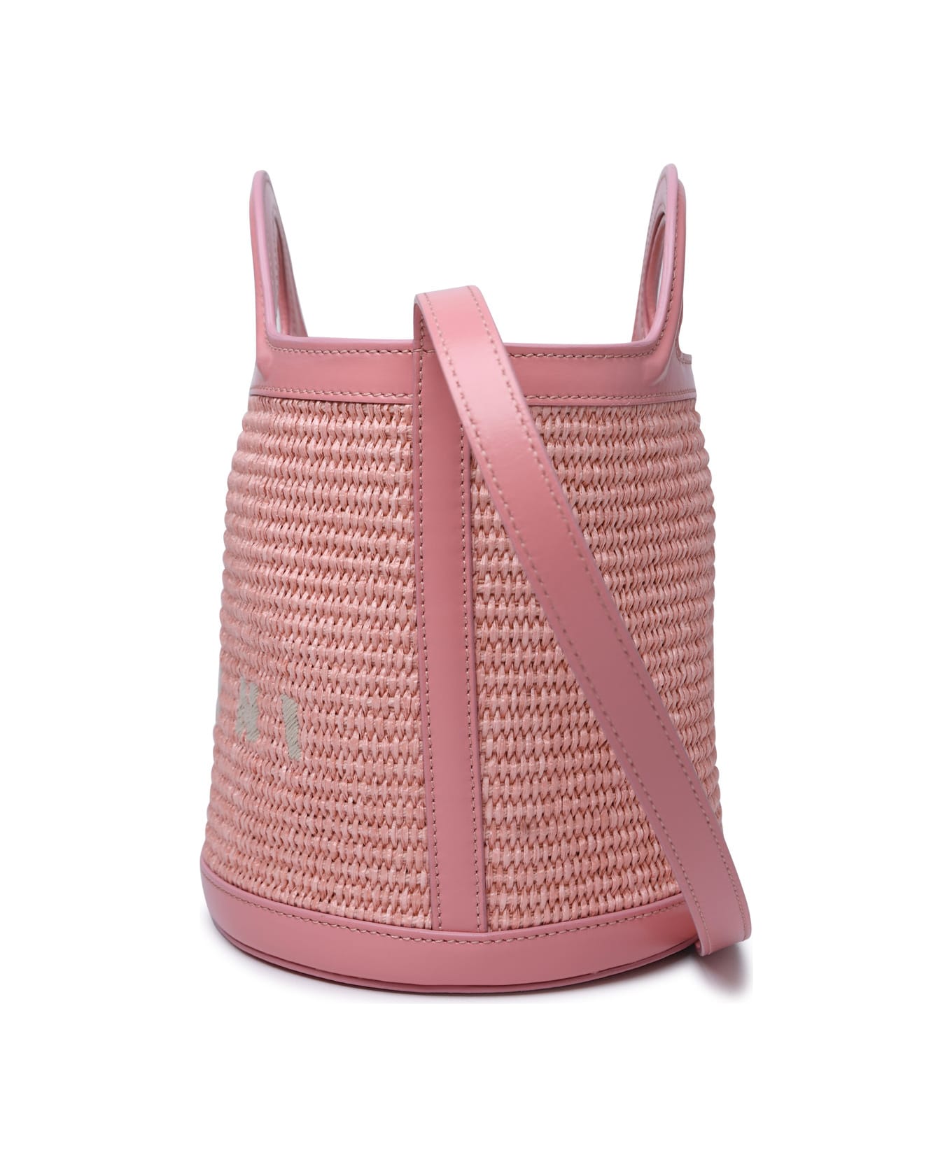 Marni 'tropicalia' Small Pink Leather And Fabric Bag - PINK トートバッグ