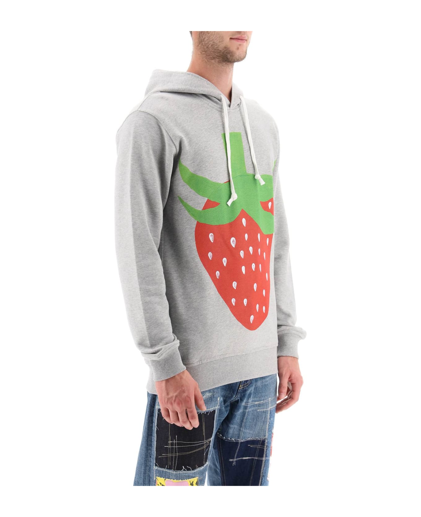 Comme des Garçons Shirt Strawberry Printed Hoodie - TOP GREY (Grey) フリース