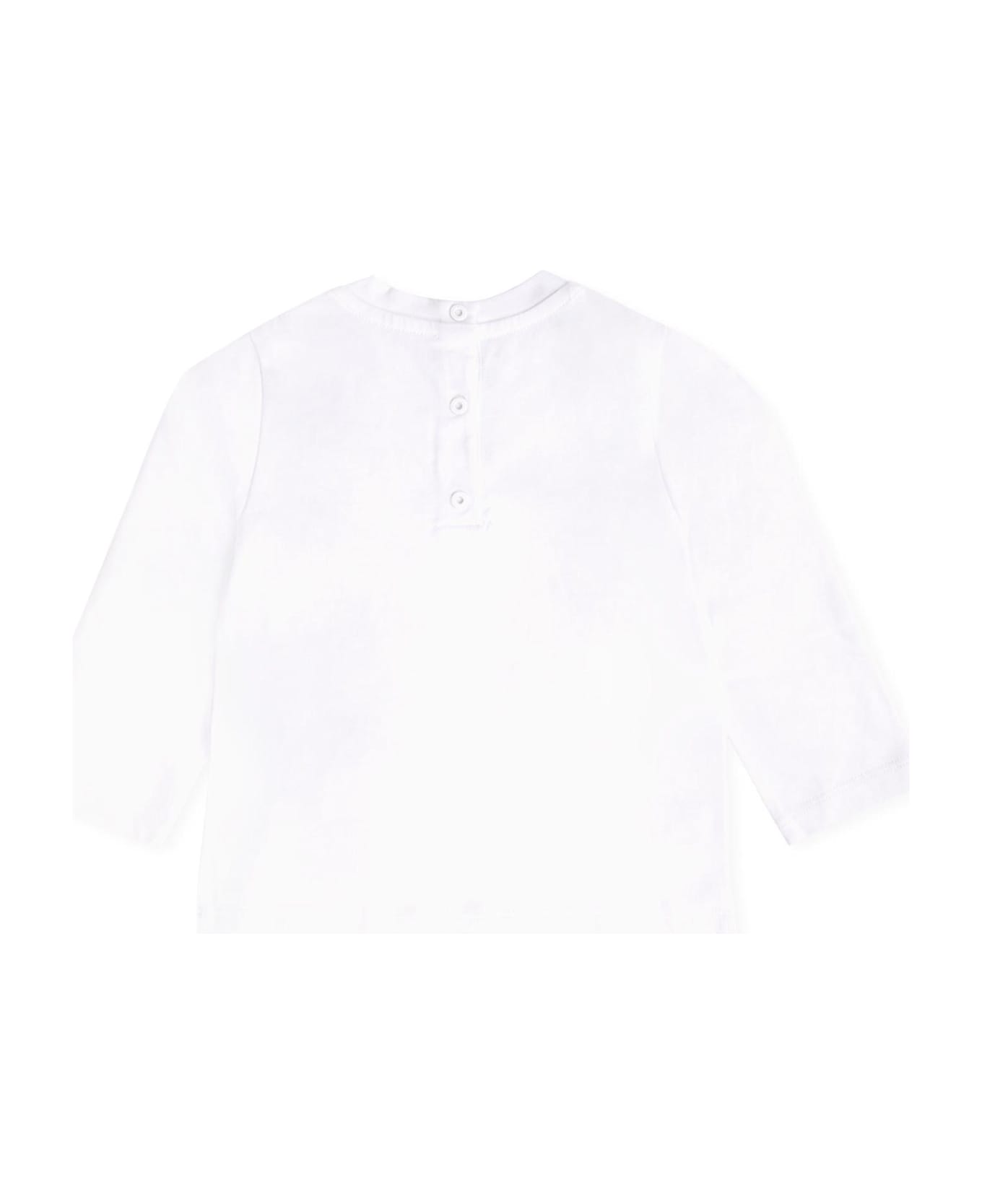 Balmain White T-shirt For Babykids With Logo - White