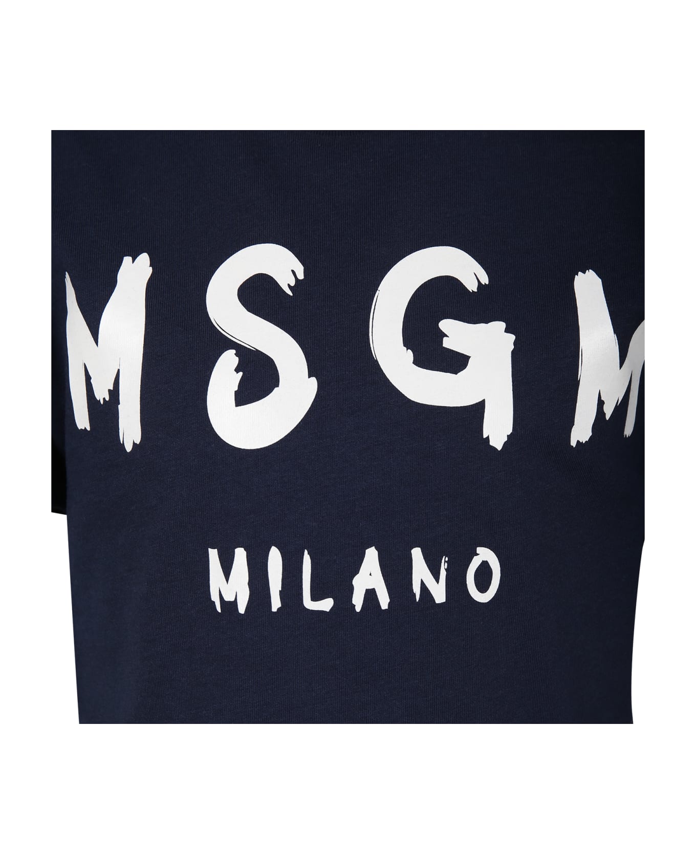 MSGM Blue T-shirt For Kids With Logo - Blue