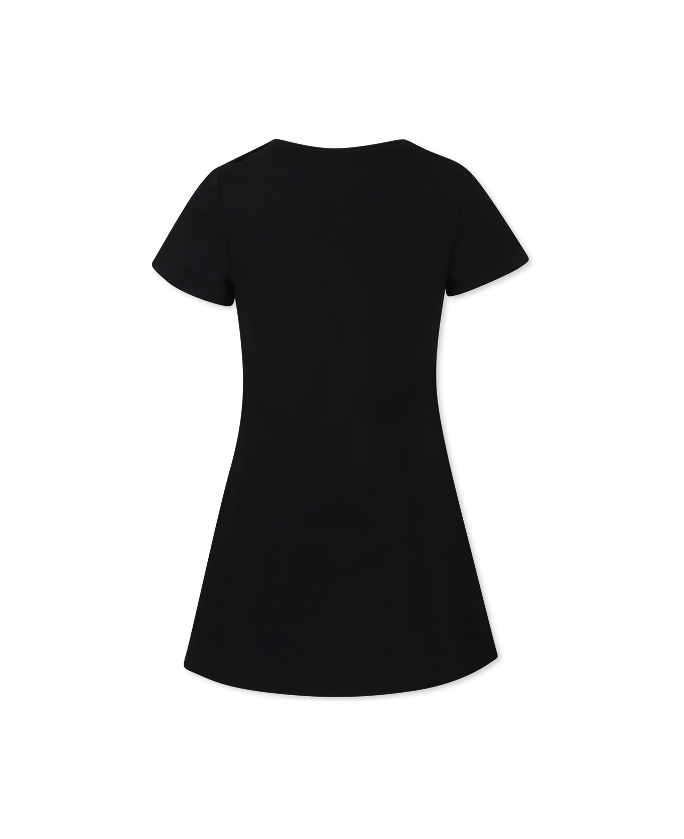 Versace Black Dress For Girl With Logo - Black