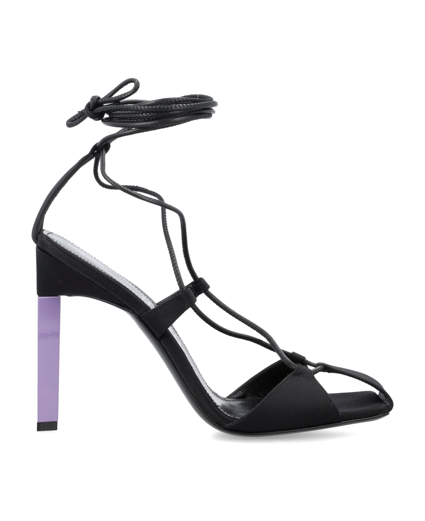 The Attico ''adele'' Lace-up Sandal 105 - BLACK MAUVE