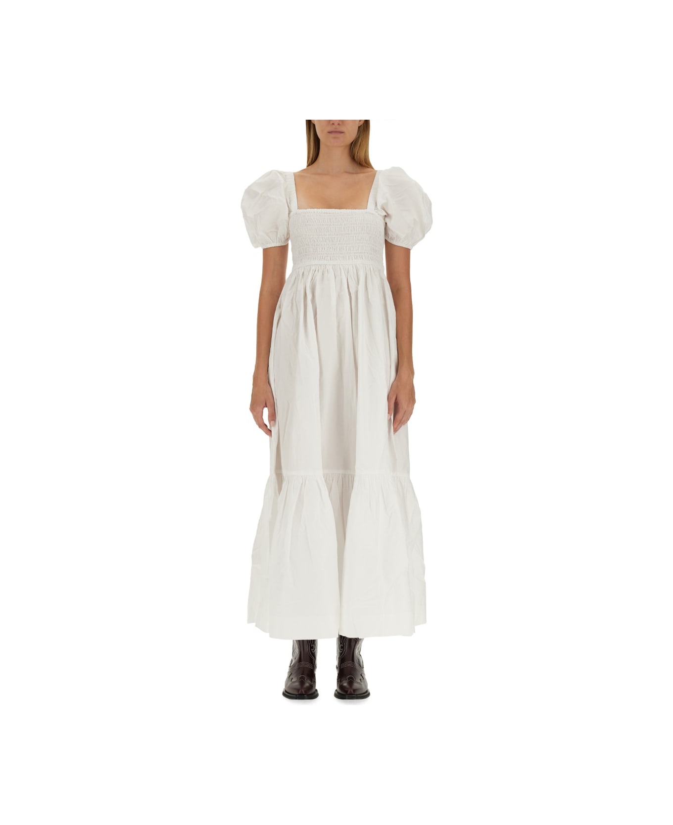 Ganni Midi Dress - WHITE