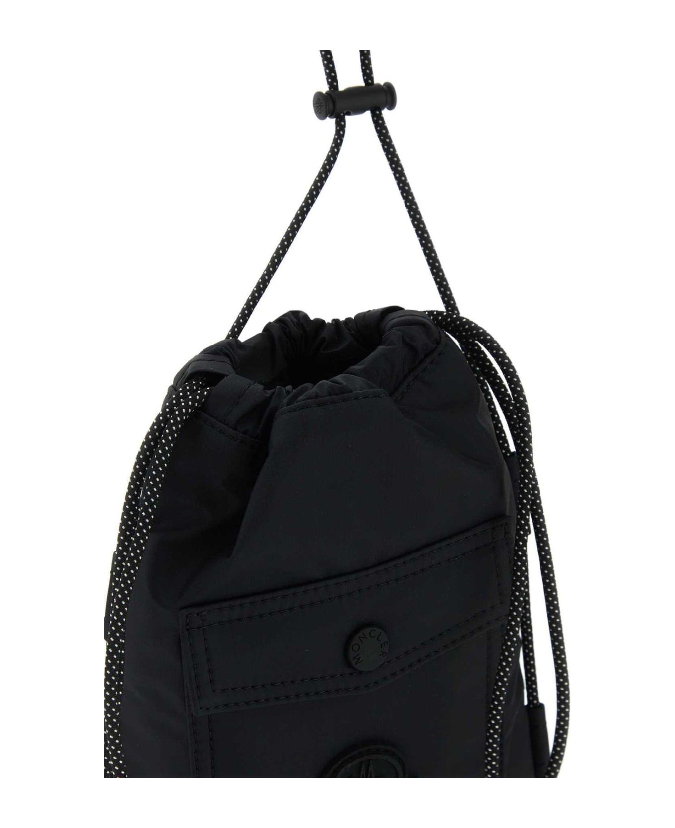 Moncler Logo Patch Drawstring Crossbody Bag - BLACK ショルダーバッグ