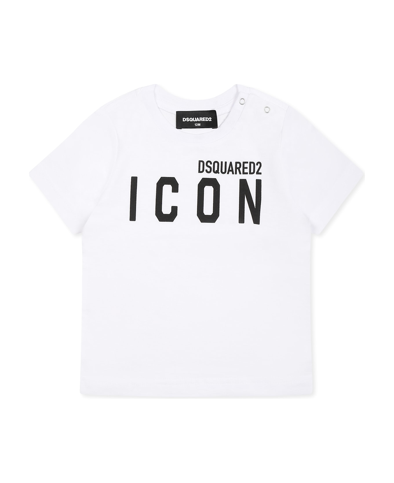 Dsquared2 White T-shirt For Baby Boy With Black Logo - White