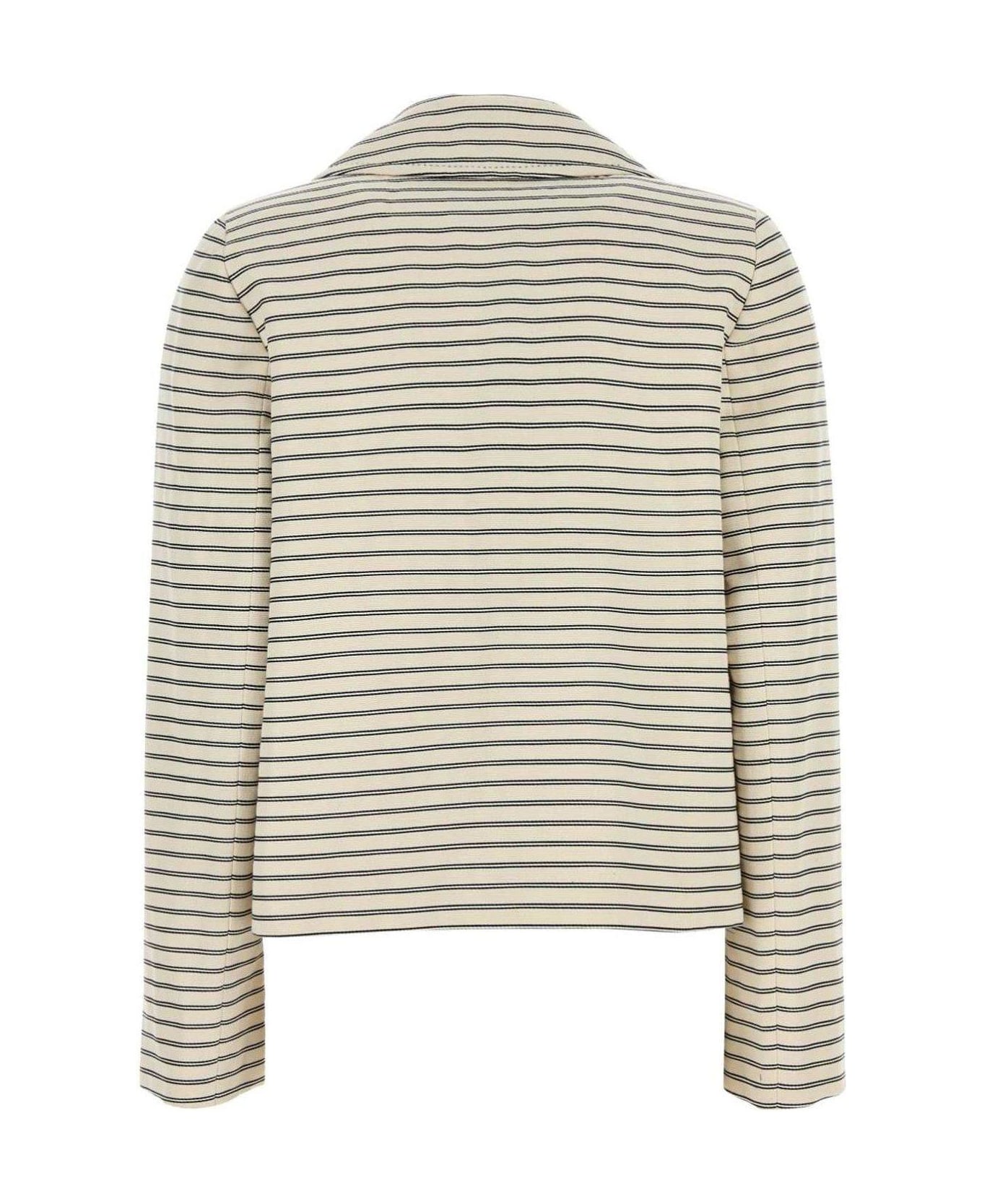 Max Mara Studio Assuan Striped Double-breasted Jacket - BURRO