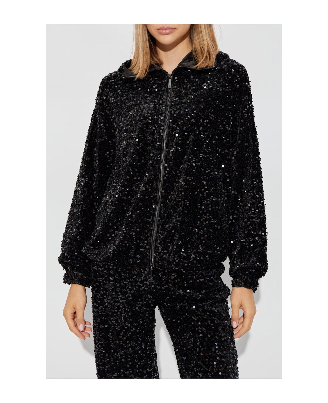 Emporio Armani Sequin Hooded Jacket - Nero