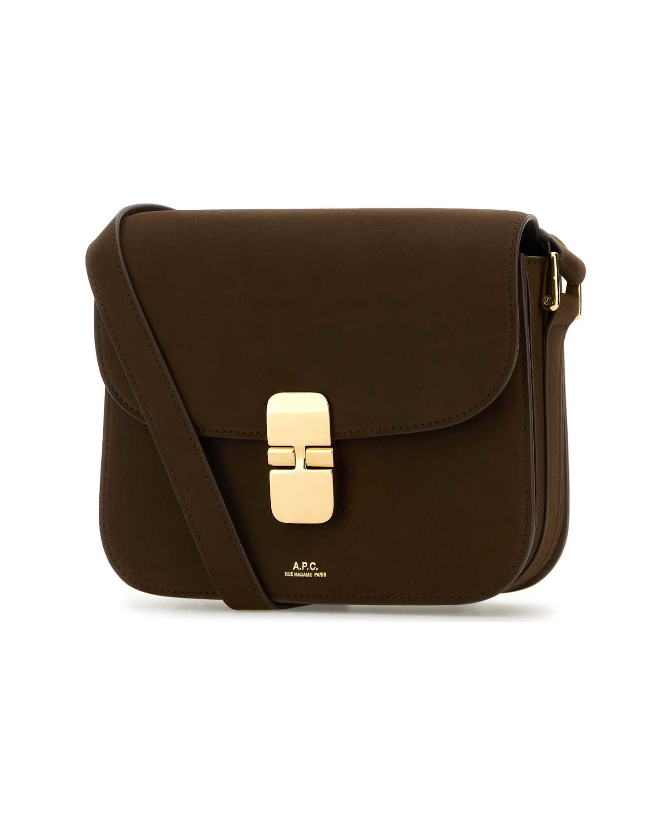 A.P.C. Brown Leather Small Grace Crossbody Bag - Marrone