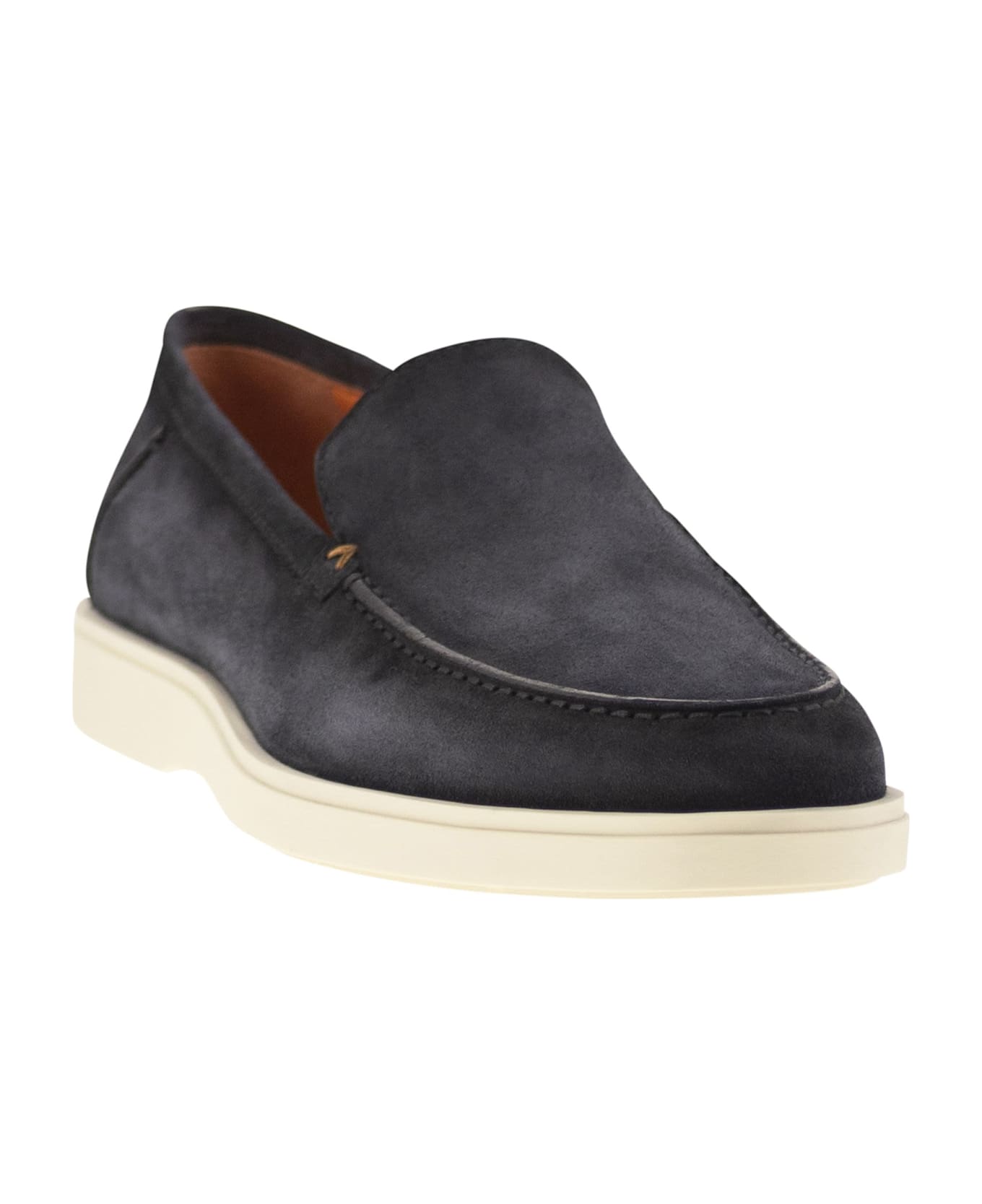 Santoni Suede Moccasin - Blue
