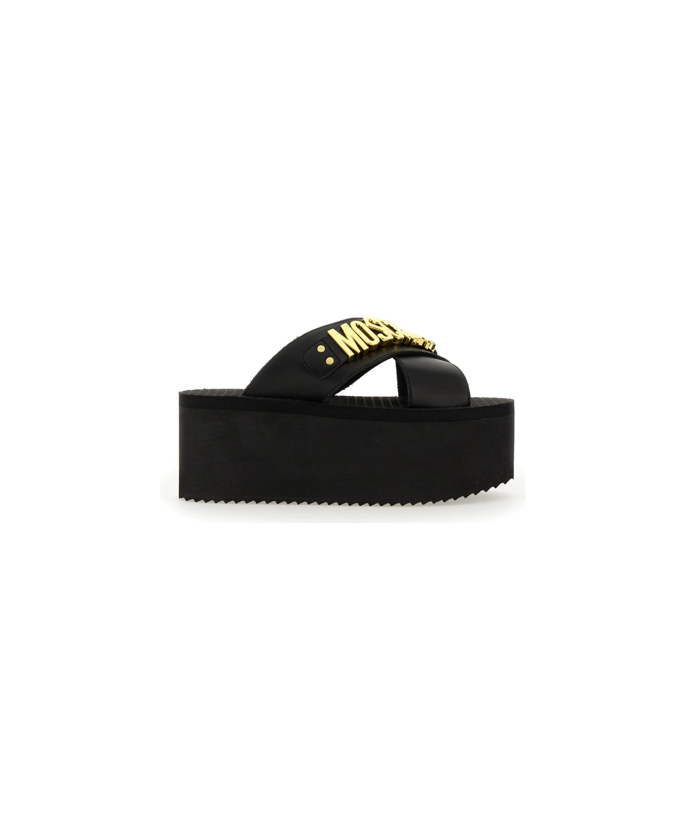 Moschino Wedge Sandals - BLACK