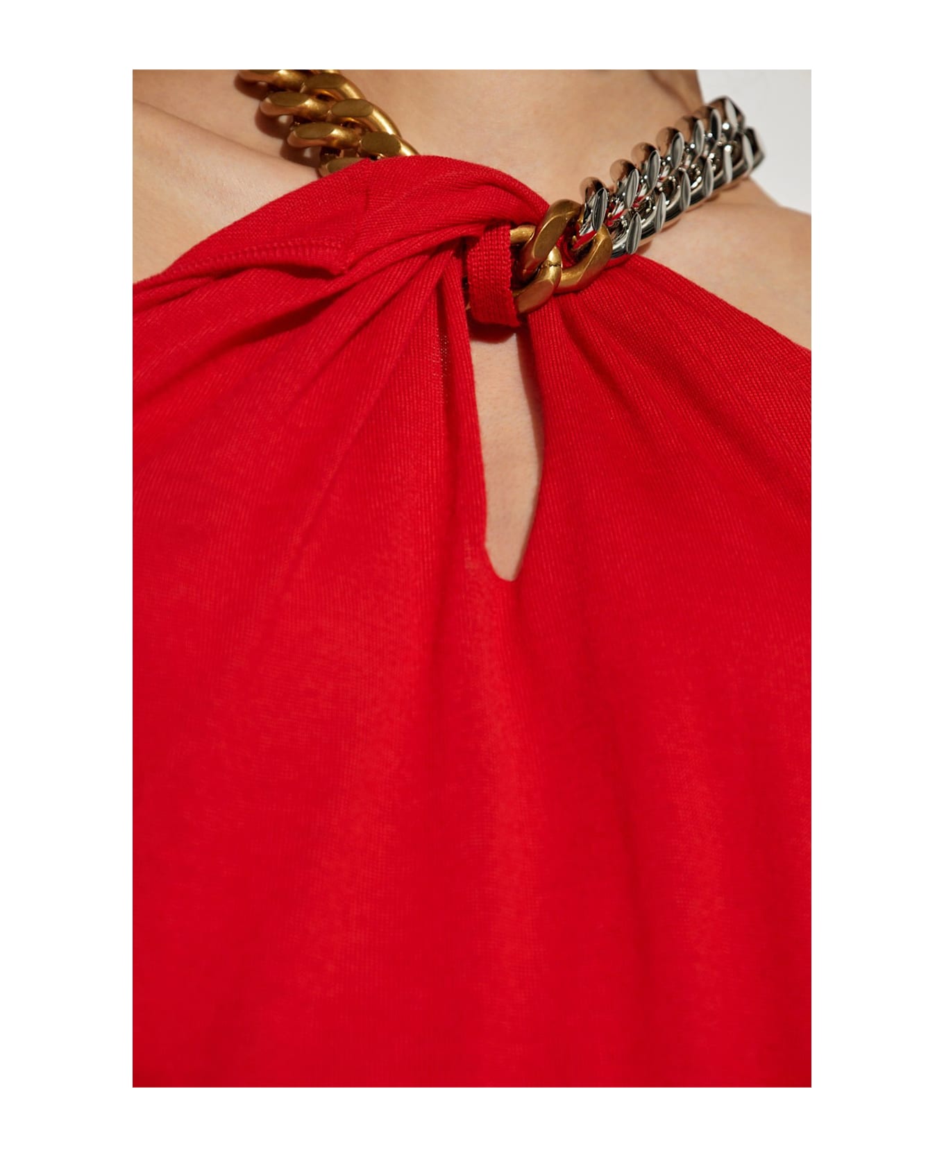 Stella McCartney Chained Sleeveless Top - Lipstick red