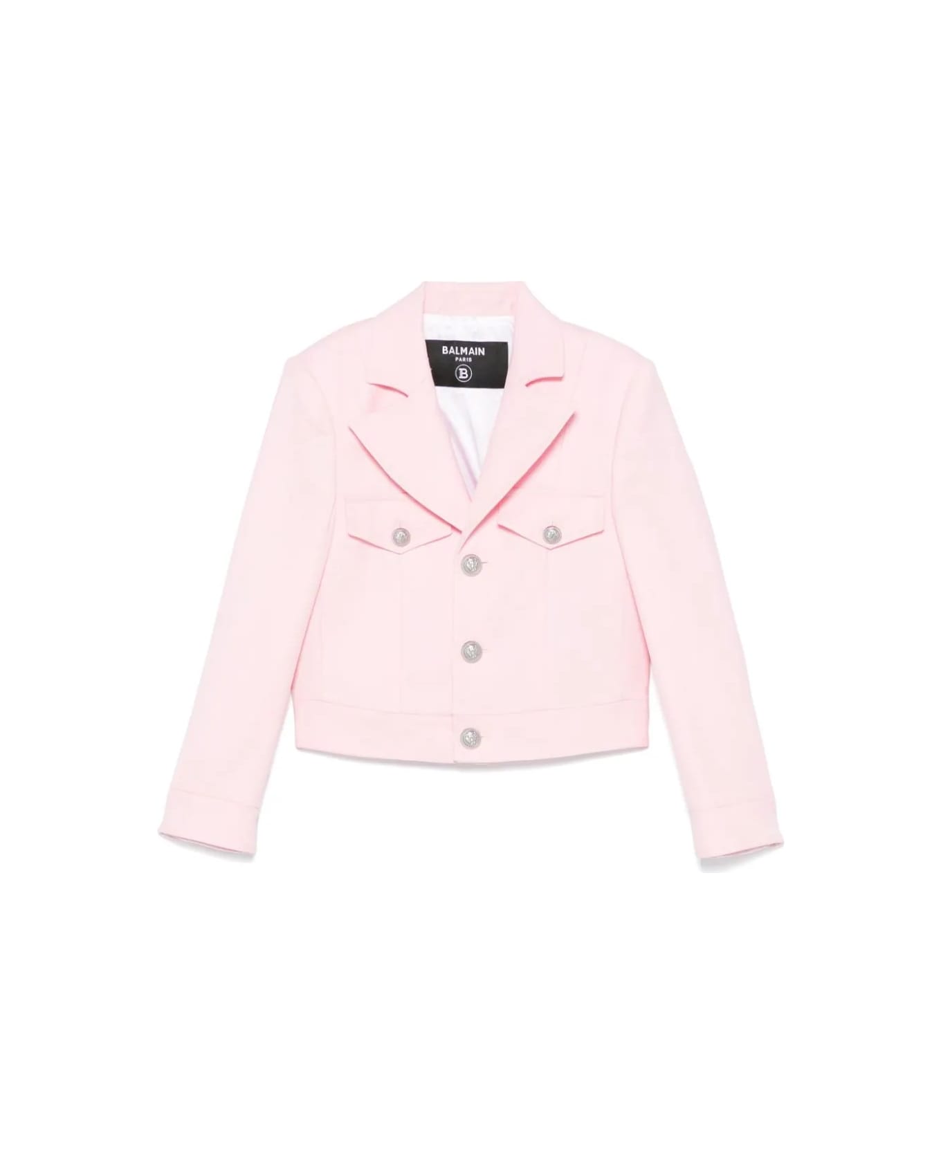 Balmain Blazer Con Logo - Pink