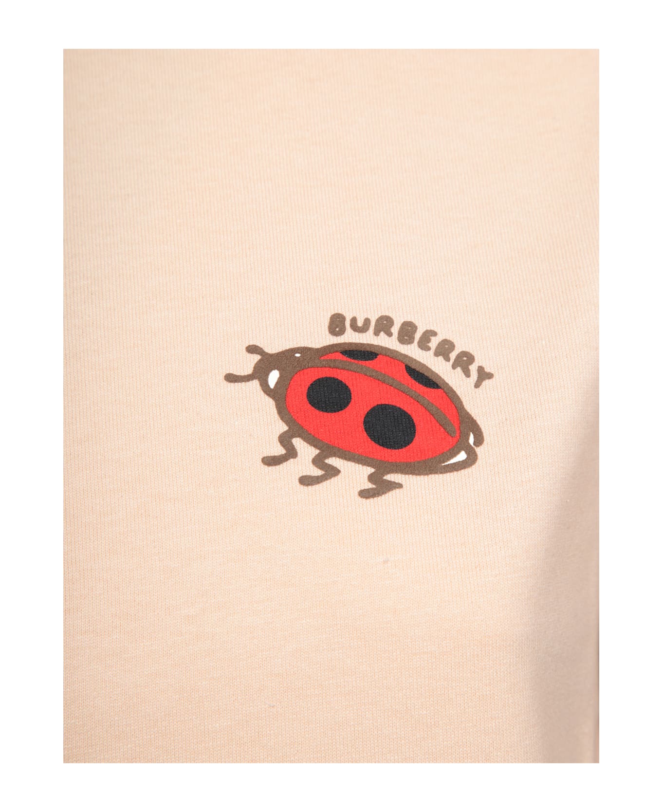 Burberry Beige Cotton T-shirt With Logo - BEIGE