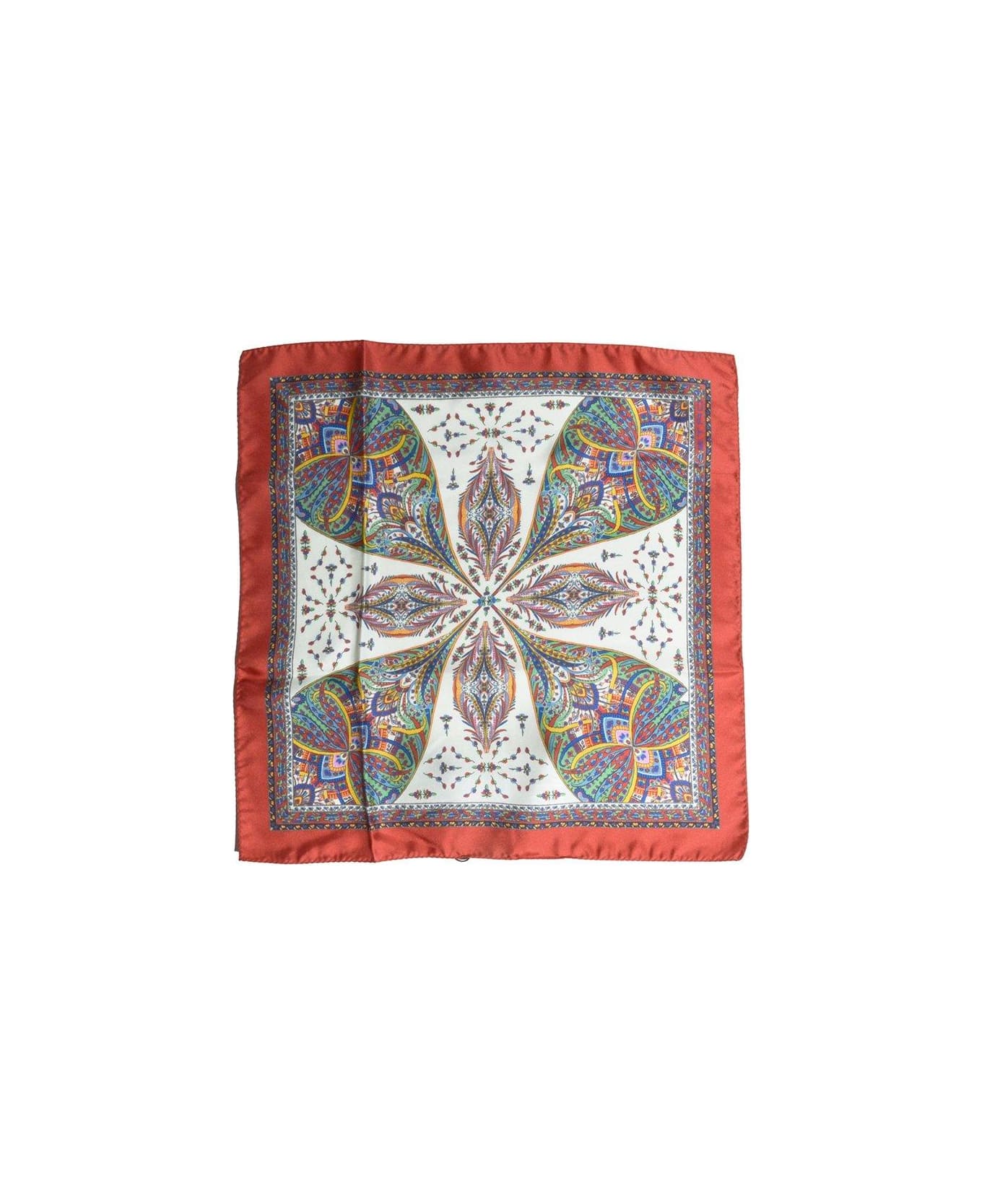 Etro Pattern Silk Scarf - Rosso/multicolour