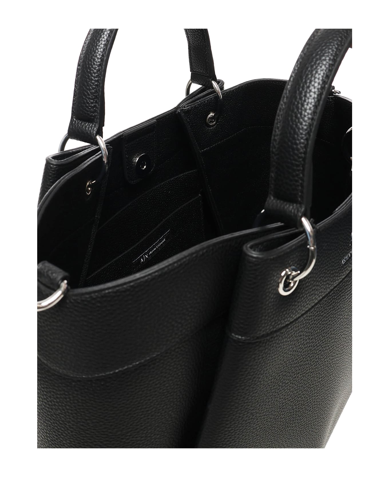 Armani Collezioni Large Tote Bag With Logo - Black