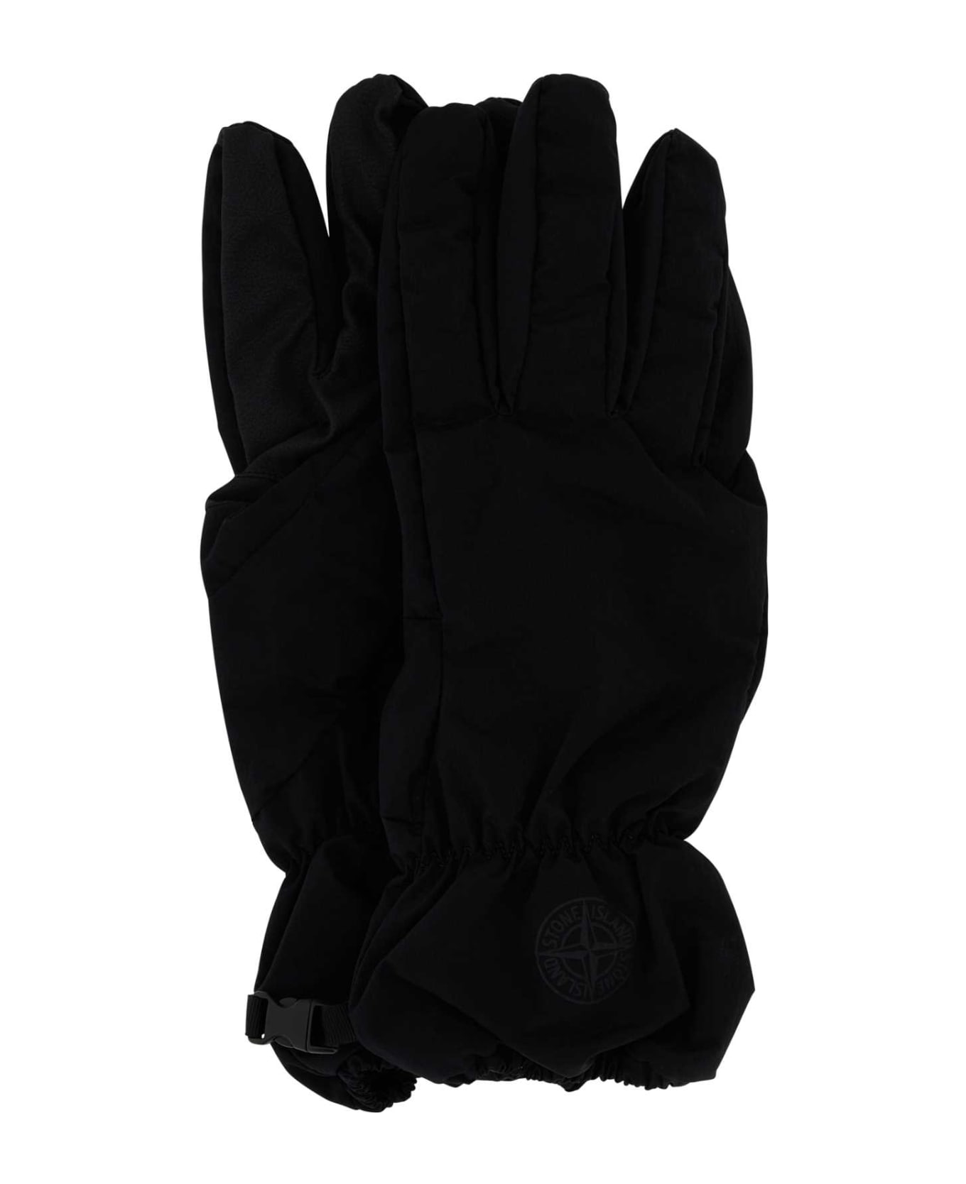 Stone Island Black Nylon Gloves - V0029 手袋