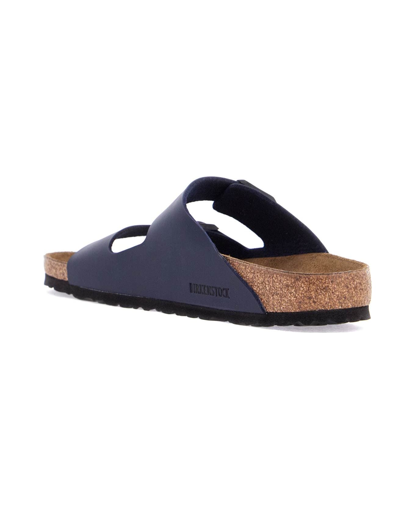 Birkenstock Dark Blue Arizona Sandals In Birkoflor With Cork Sole - Blue