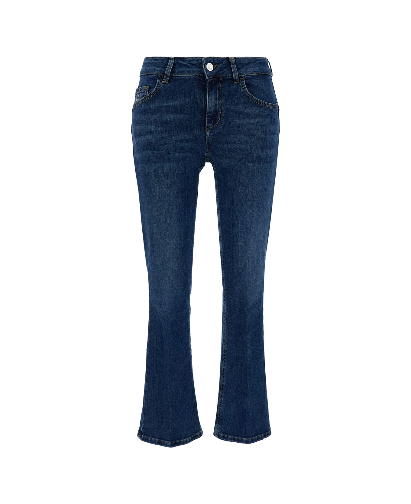Liu-Jo Blue Slightly Flared Five Pocket Jeans In Cotton Denim Woman - Blu デニム