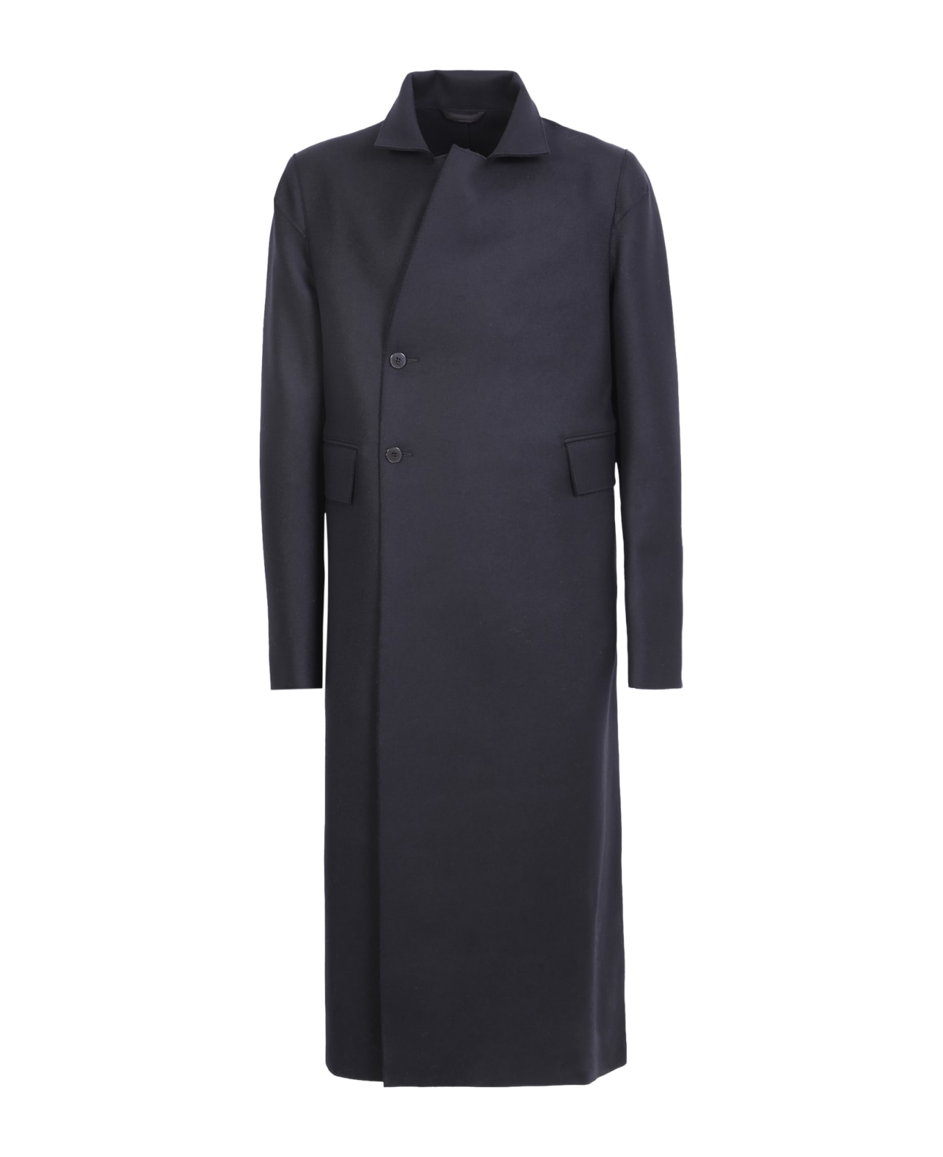 Sapio Crossover Front Coat - Black